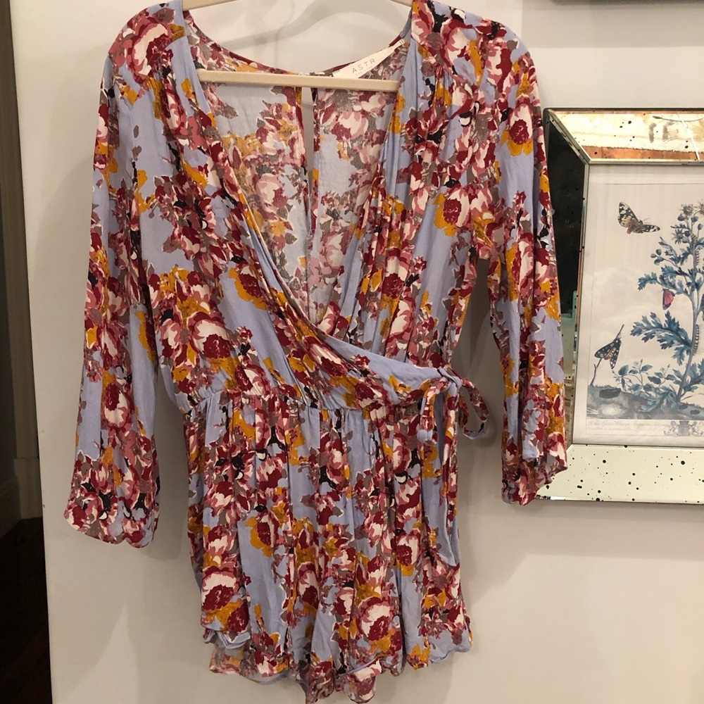 Blue Floral Romper